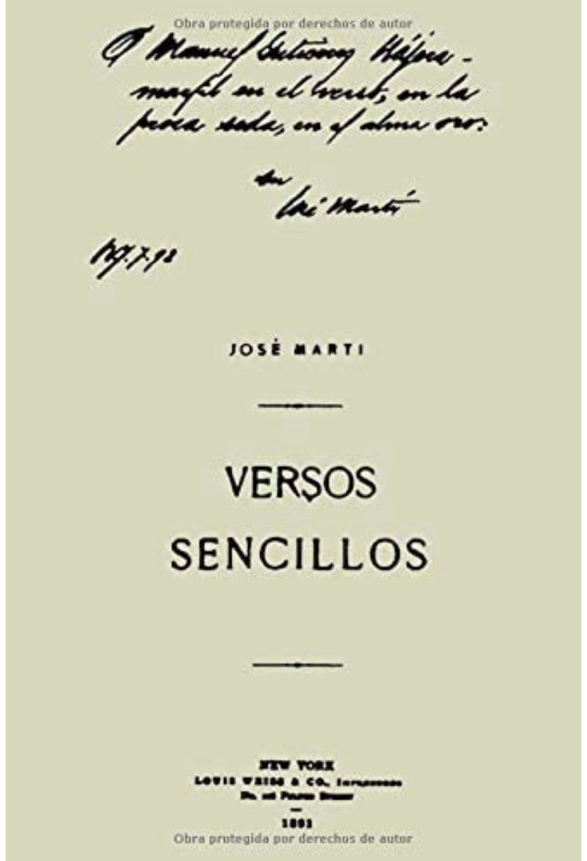 José Martí Versos Sencillos Book